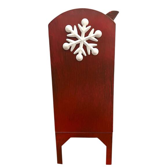 Letters For Santa Mailbox Christmas Holiday Red Metal Snow Decor 21” x 10.5” x 8 - Picture 8 of 10